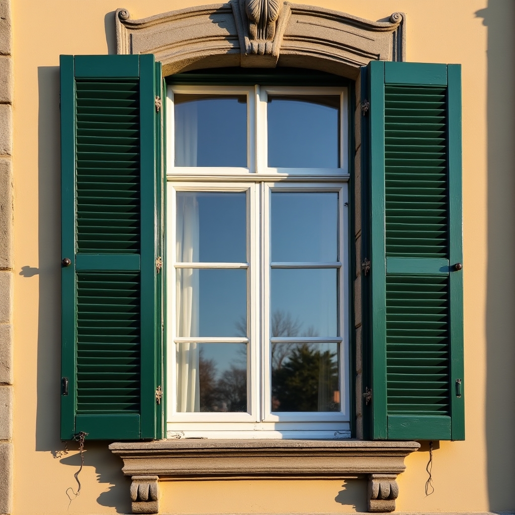 Okiennice drewniane po naprawie na kamienicy Stare Miasto Poznań